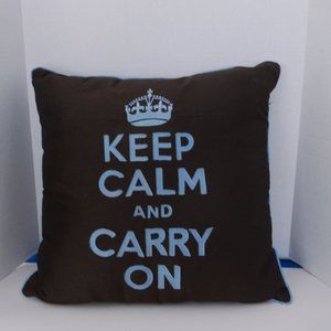 Edie Inc. KEEP CALM AND CARRY ON Pillow
